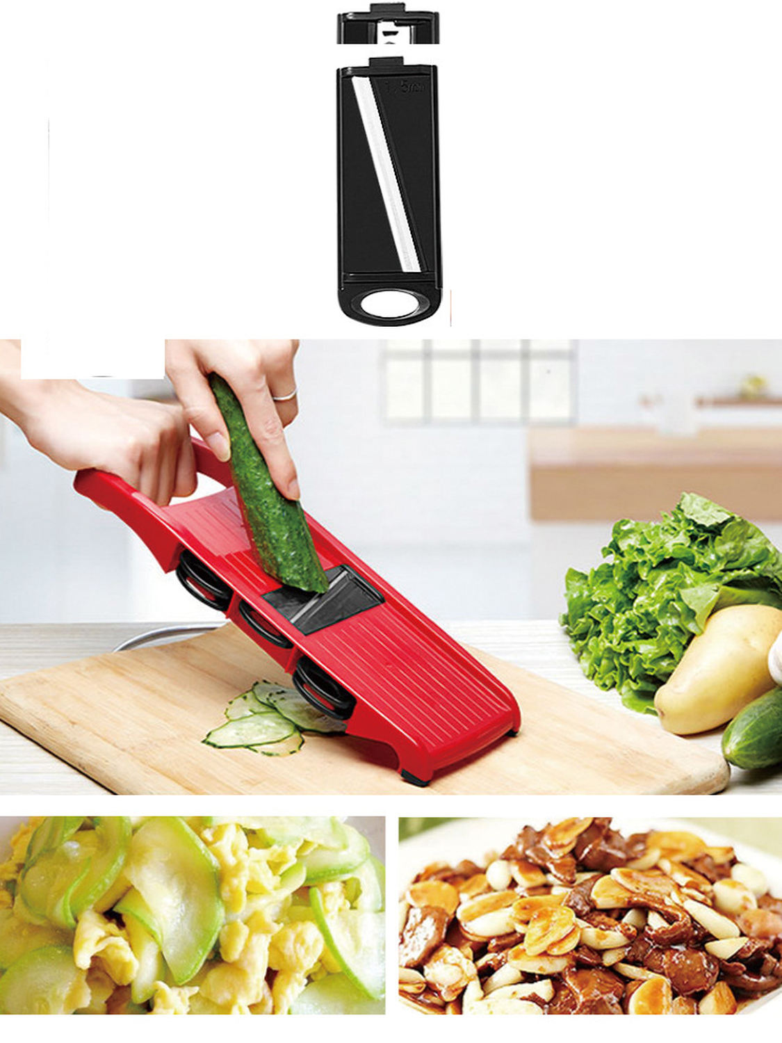 Cortador Verduras Multifuncional Cuchillas Intercambiables-6