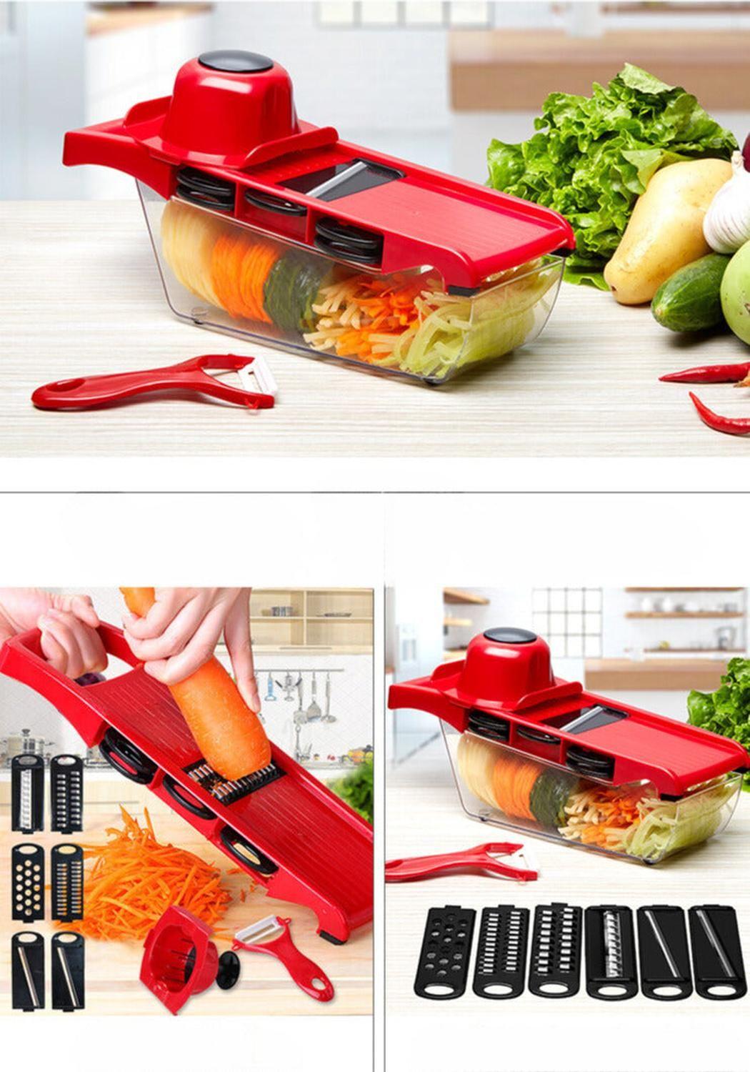 Cortador Verduras Multifuncional Cuchillas Intercambiables-9