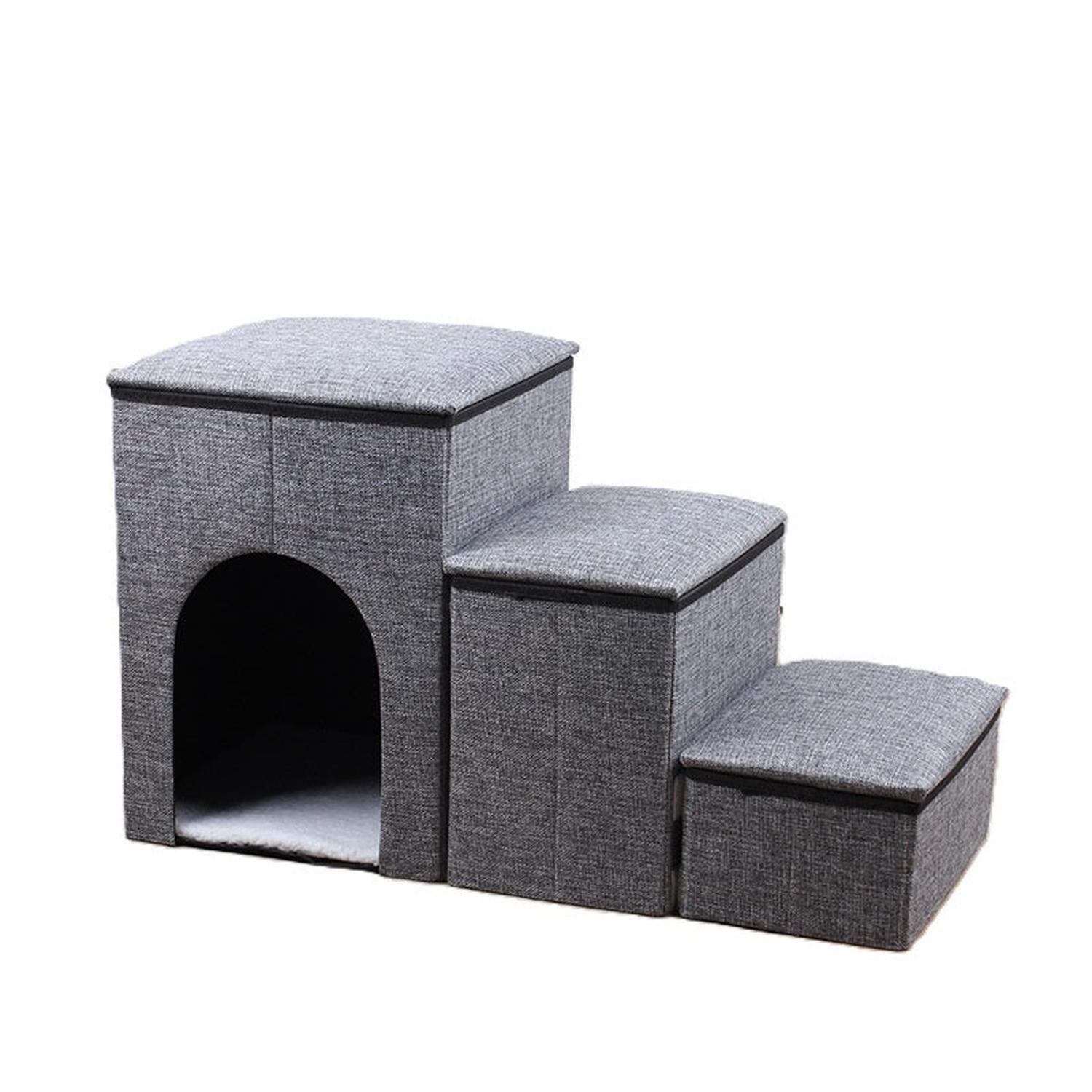 Cama Y Escalera 2 En 1 Acolchada Plegable Para Mascotas-0