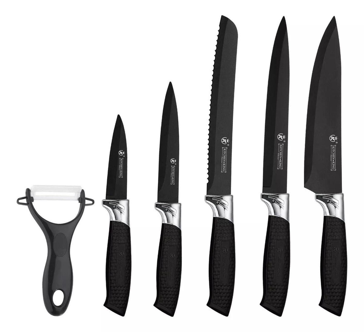Set Cuchillos De 6 Piezas Antideslizantes Acero Inoxidable-0