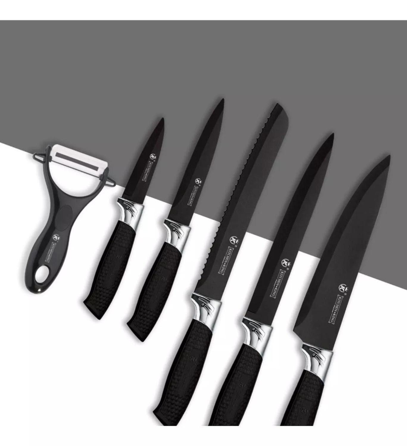 Set Cuchillos De 6 Piezas Antideslizantes Acero Inoxidable-8