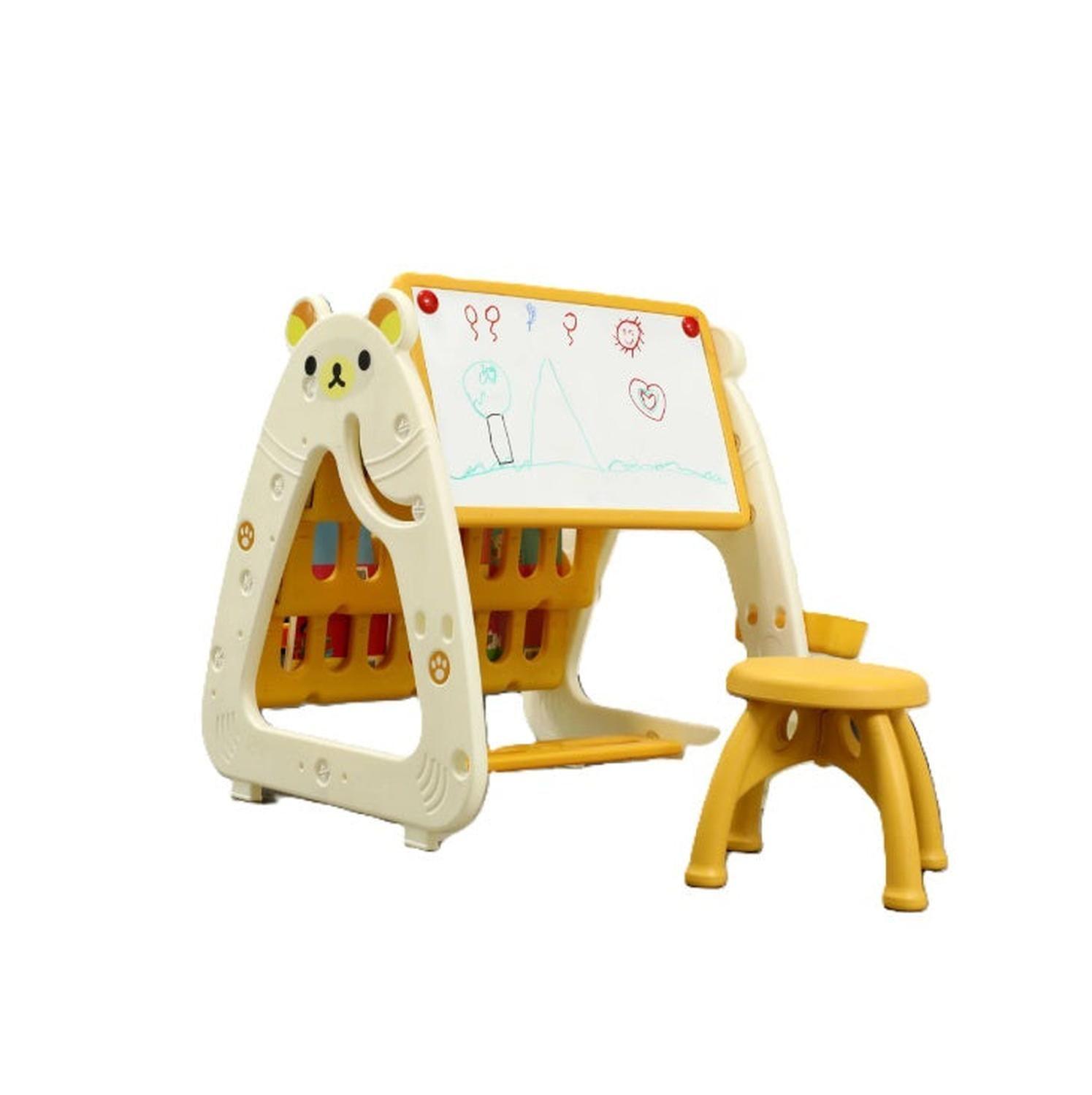 Set Mesa y Silla Bebé Niños con Estante y Pizarra 3 en 1-0