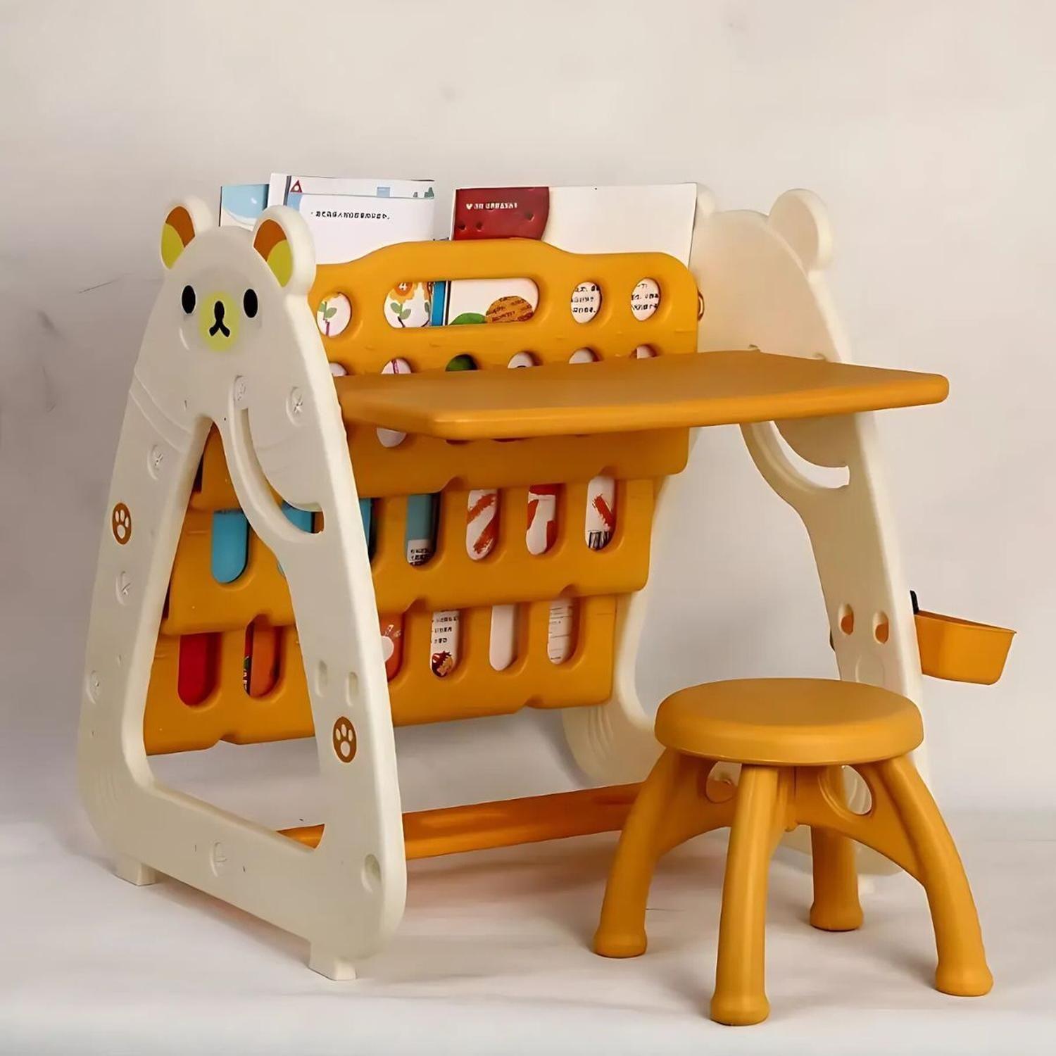 Set Mesa y Silla Bebé Niños con Estante y Pizarra 3 en 1-3
