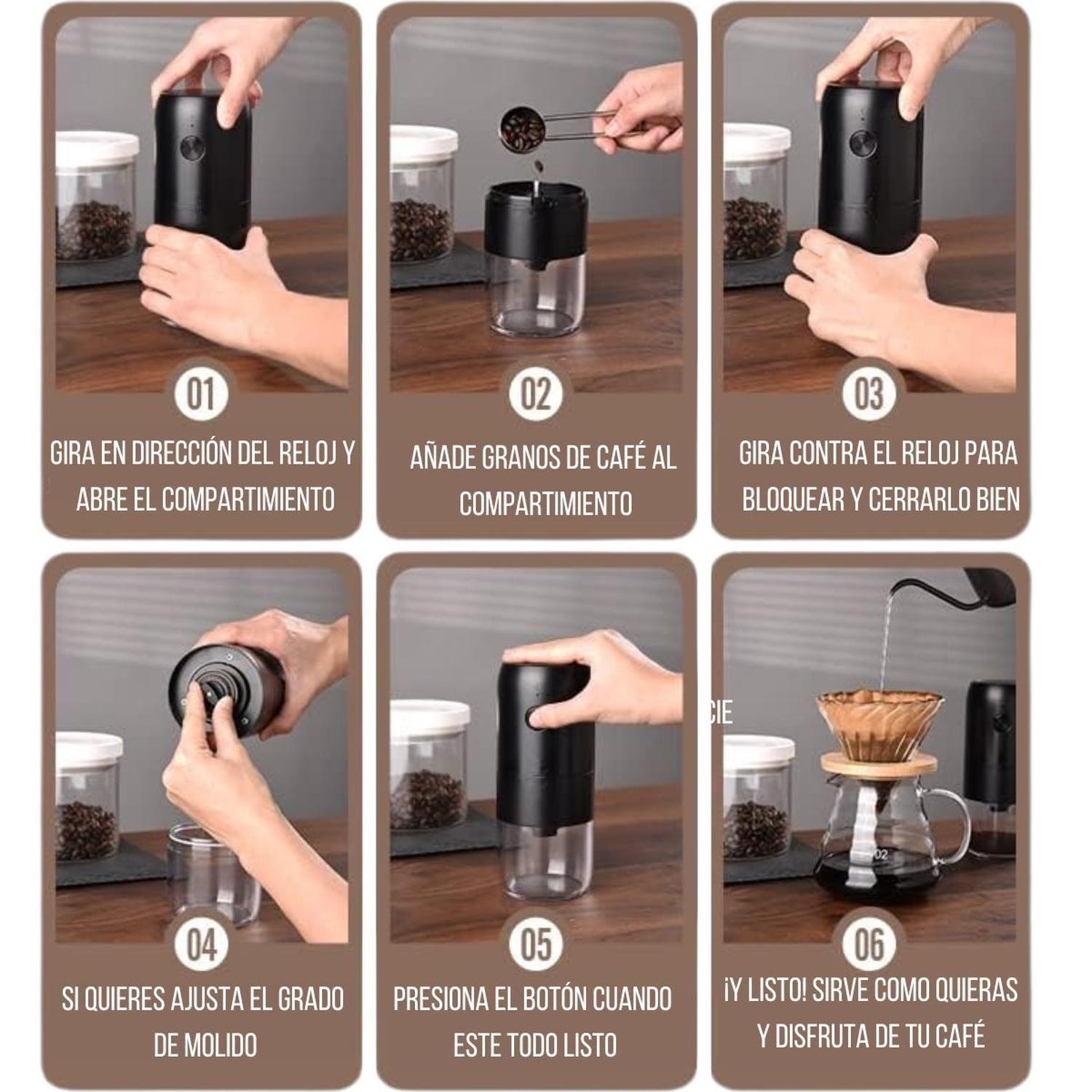 Moledor Molinillo De Granos Cafe Y Especias Recargable Usb-c-6