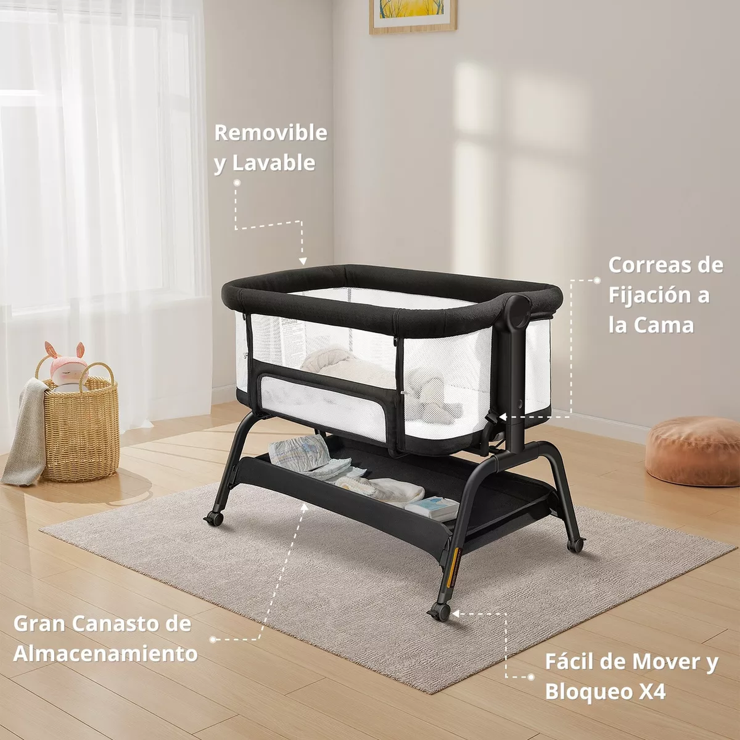 Cuna Colecho Bebé Colchón Premium Babybond-1
