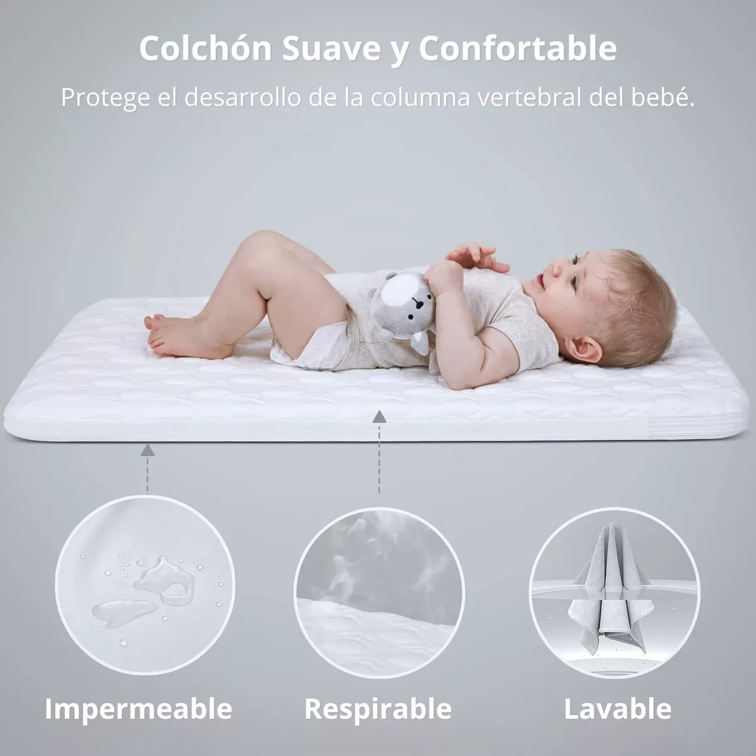 Cuna Colecho Bebé Colchón Premium Babybond-5