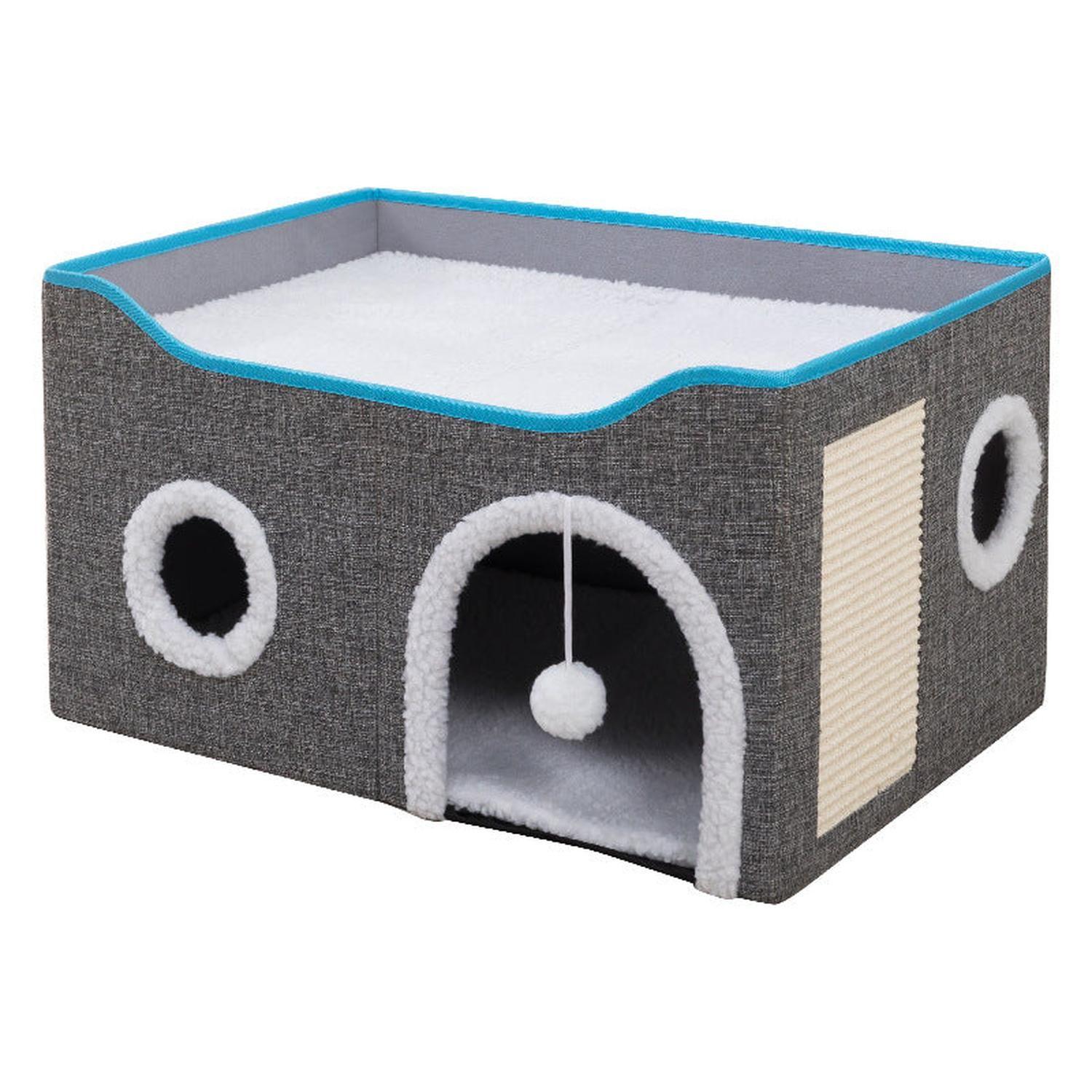 Tuto Michi XL - Cama Para Gato Tipo Casita de 2 Niveles Plegable Con Rascador-4