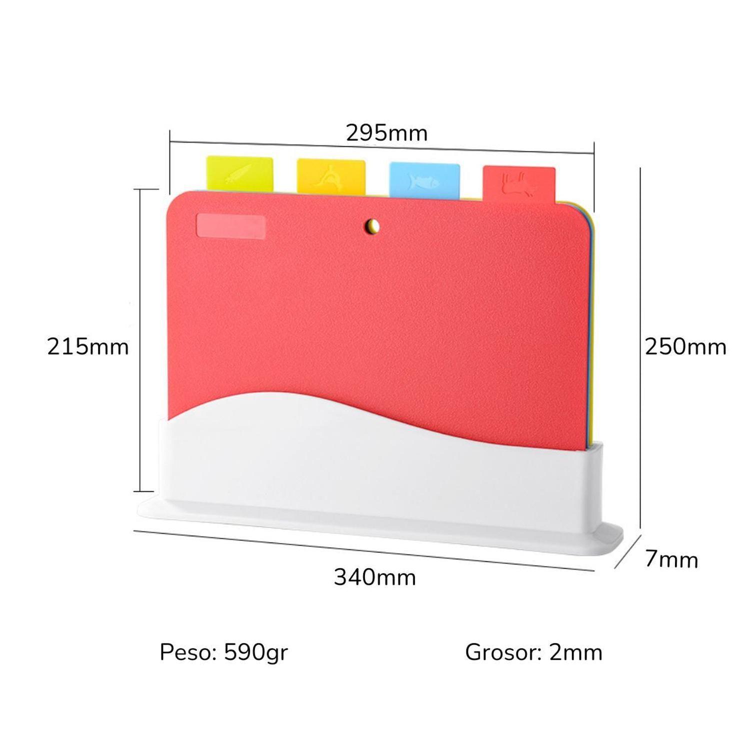 Set De 4 Tablas Para Cortar Y Picar De Plástico Colores-2