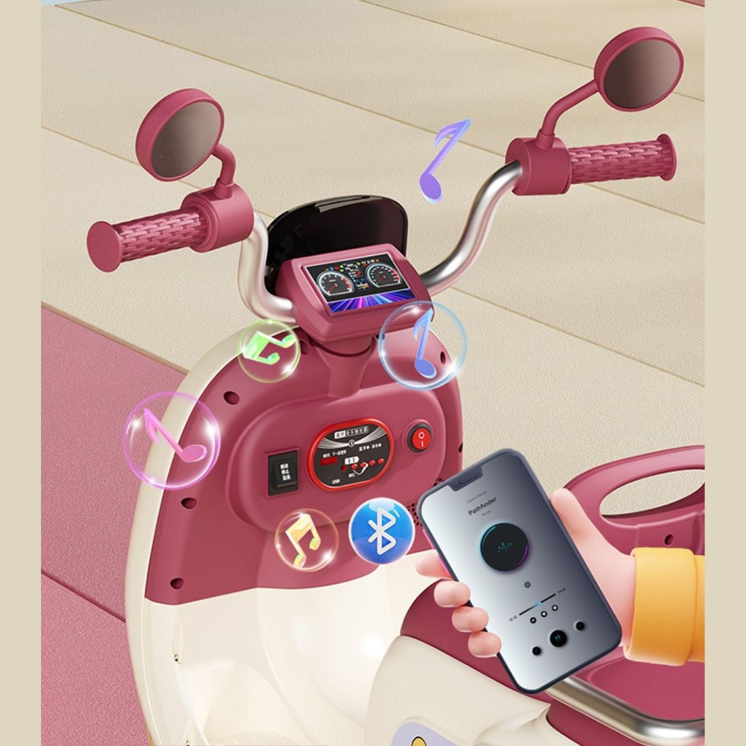 Moto Scooter Eléctrica Bebés Niños Música Luces Bluetooth-1