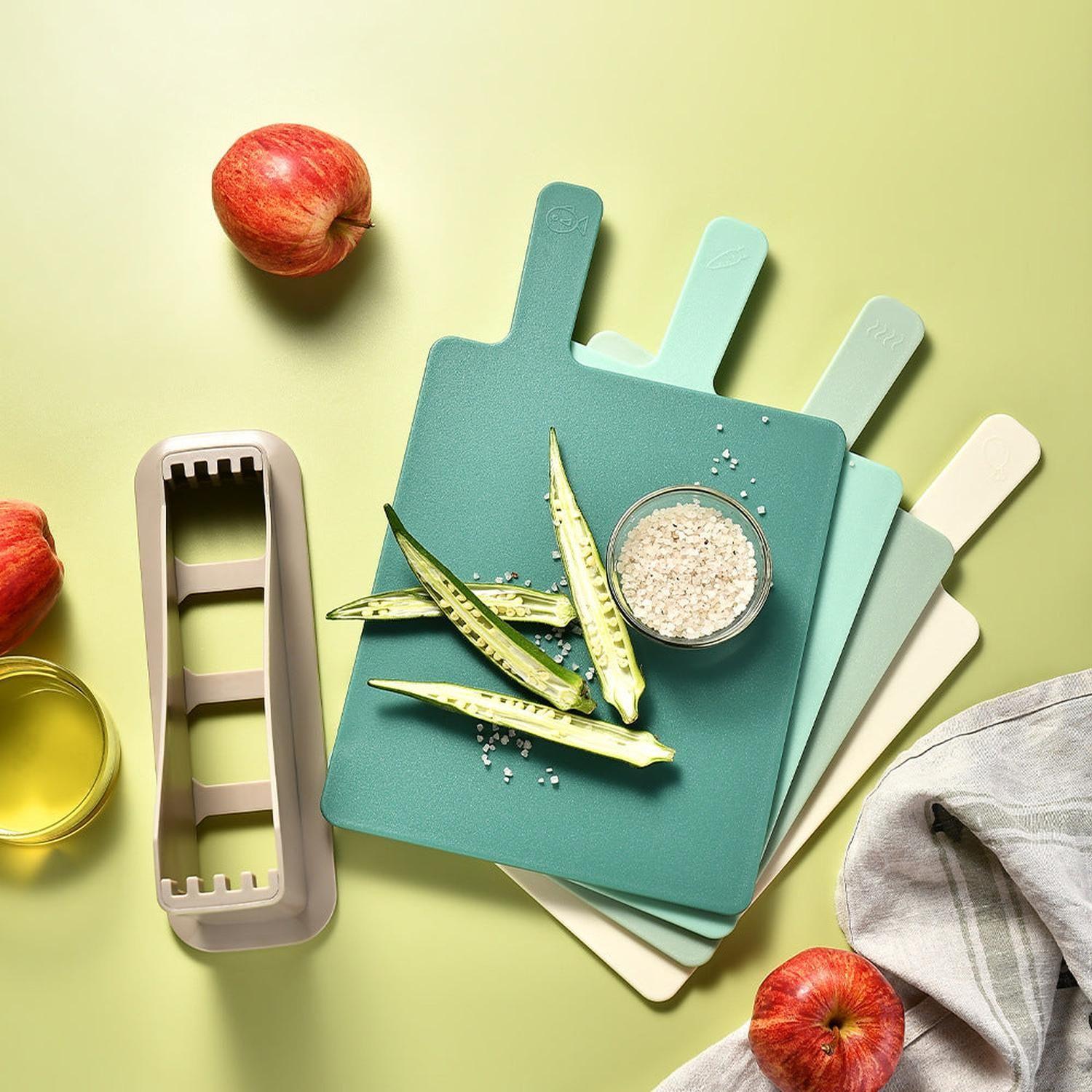 Set De 4 Tablas Para Cortar Plástico Colores 235x240mm-1