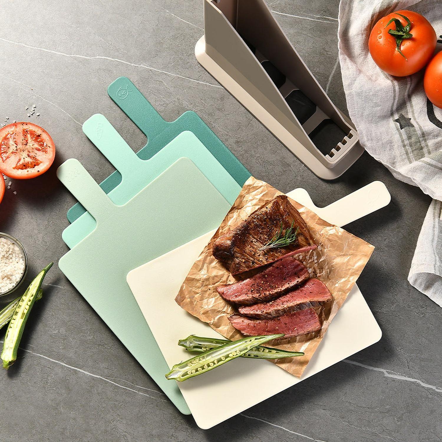 Set De 4 Tablas Para Cortar Plástico Colores 235x240mm-3