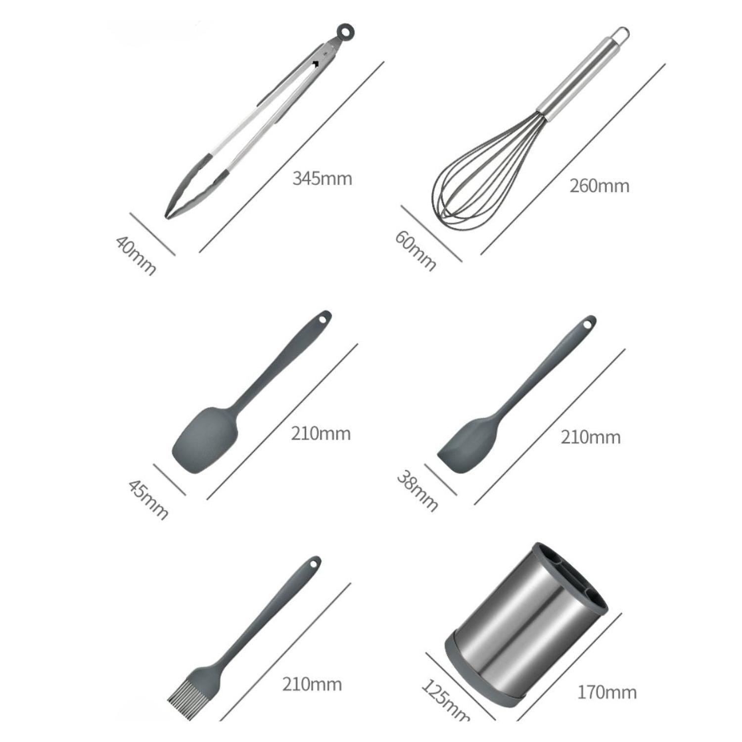 Set De Utensilios Cocina Silicona Con Base Giratoria 12pcs-4