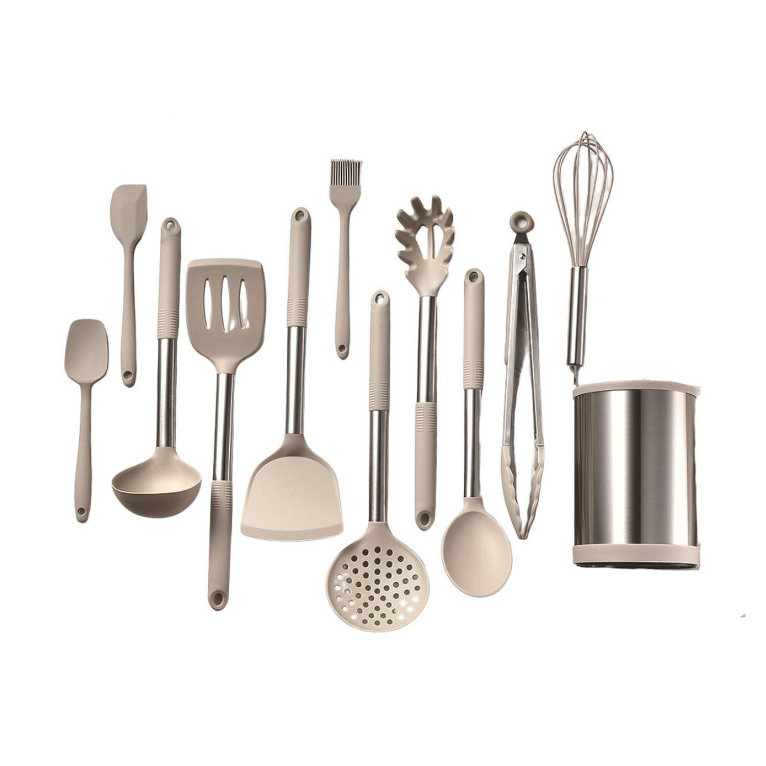 Set De Utensilios Cocina Silicona Con Base Giratoria 12pcs-0