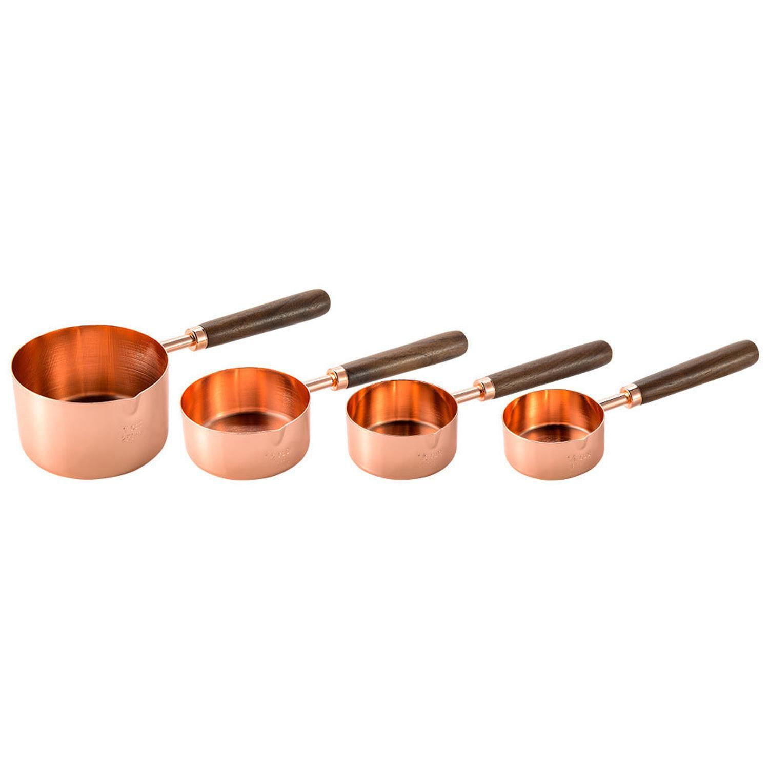 Set de Tazas Cucharas Medidoras Acero Inoxidable Diseño Elegante 4pzas-0
