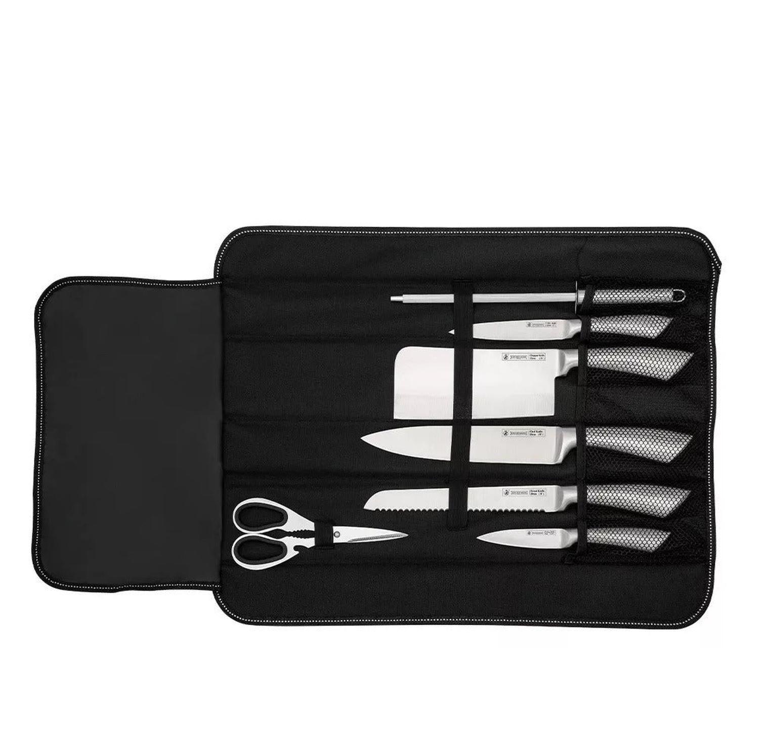 Set Cocina Cuchillos 7 Piezas De Acero Inoxidable + Bolso-0