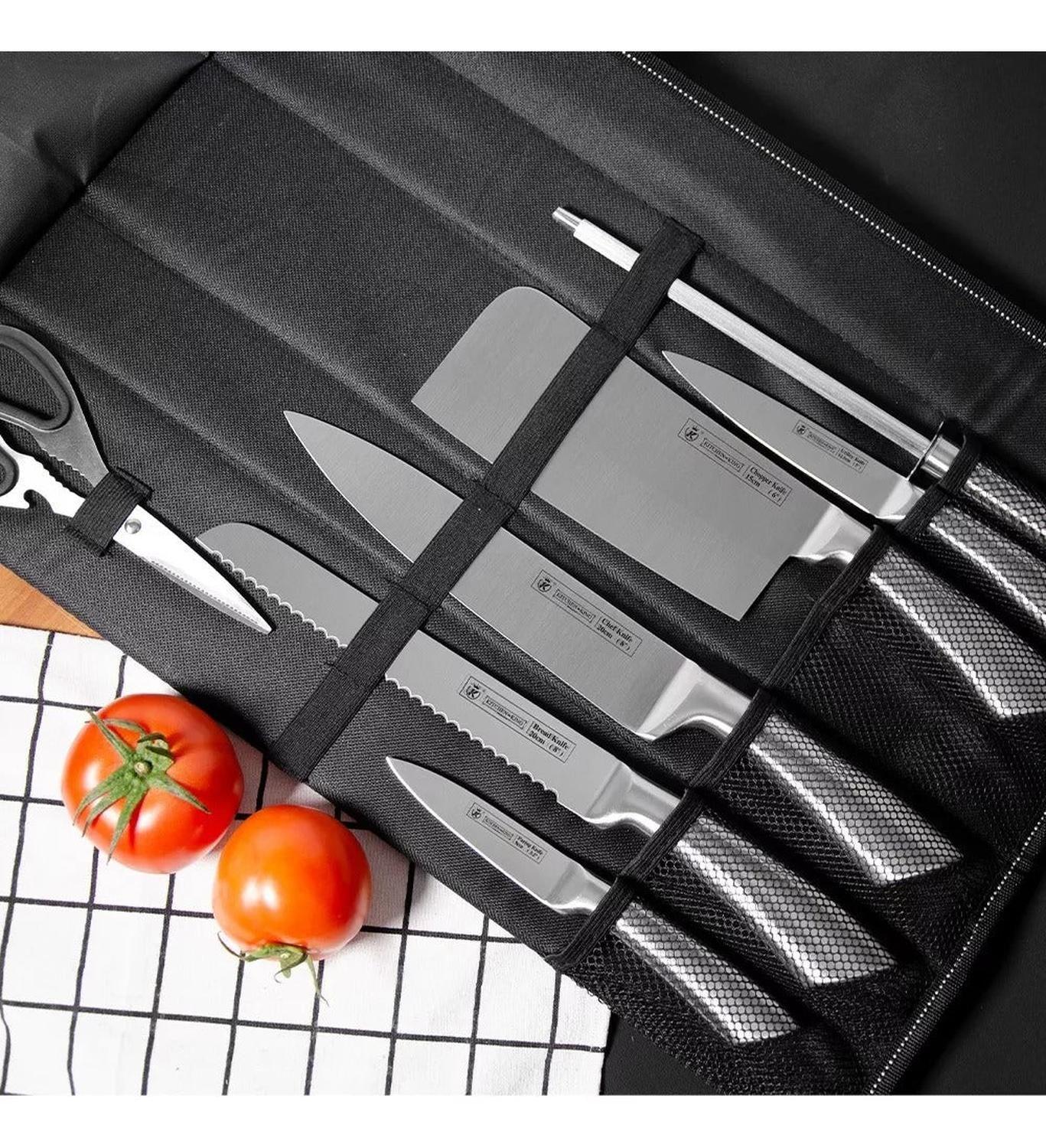 Set Cocina Cuchillos 7 Piezas De Acero Inoxidable + Bolso-3