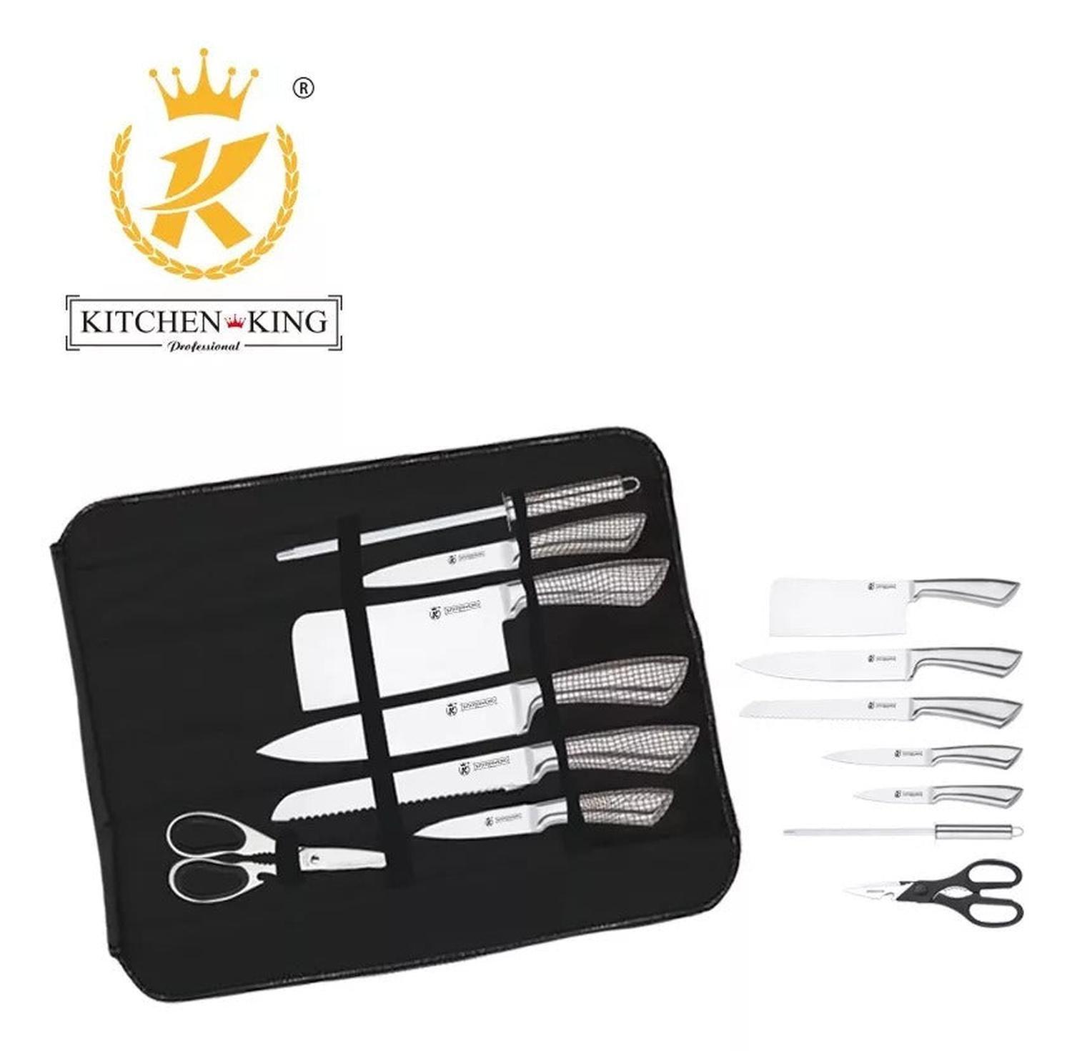 Set Cocina Cuchillos 7 Piezas De Acero Inoxidable + Bolso-5