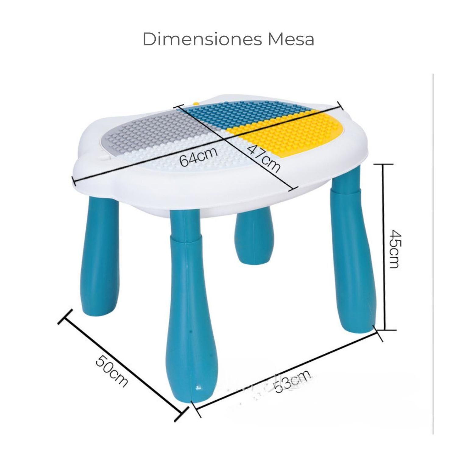 Set Mesa y Silla Bebé Niños Bloques de Juego 56pcs. Colores-8
