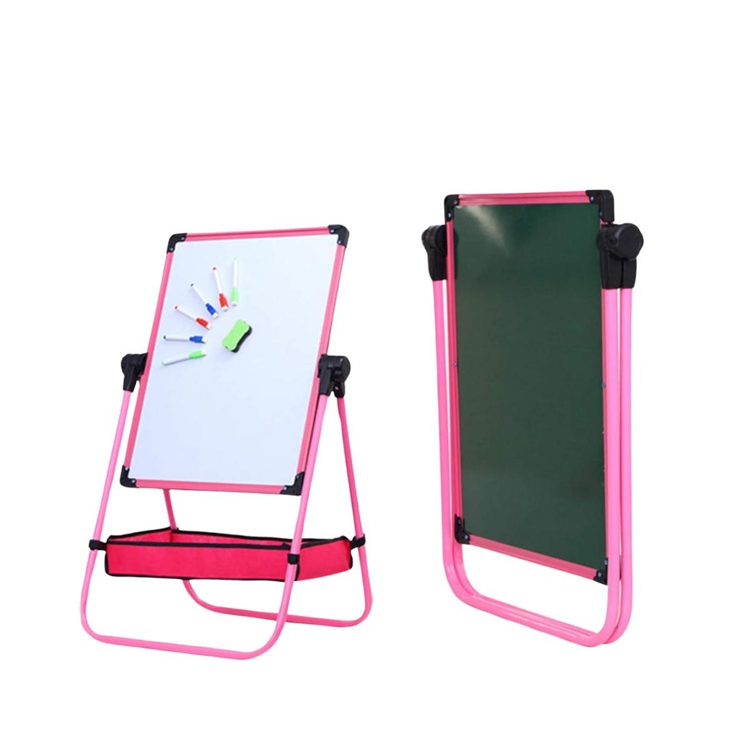 Pizarra Blanca y de Tiza 2 en 1 Doble Cara para Niños Compacta y Plegable-1