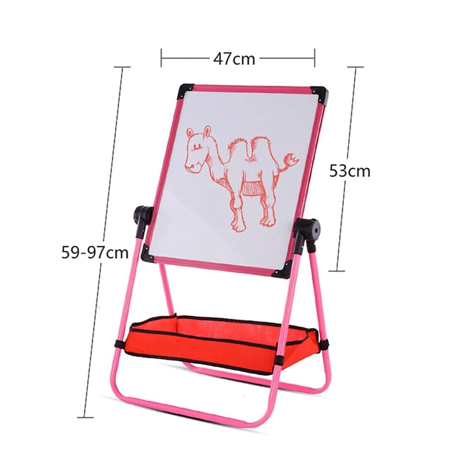 Pizarra Blanca y de Tiza 2 en 1 Doble Cara para Niños Compacta y Plegable-4