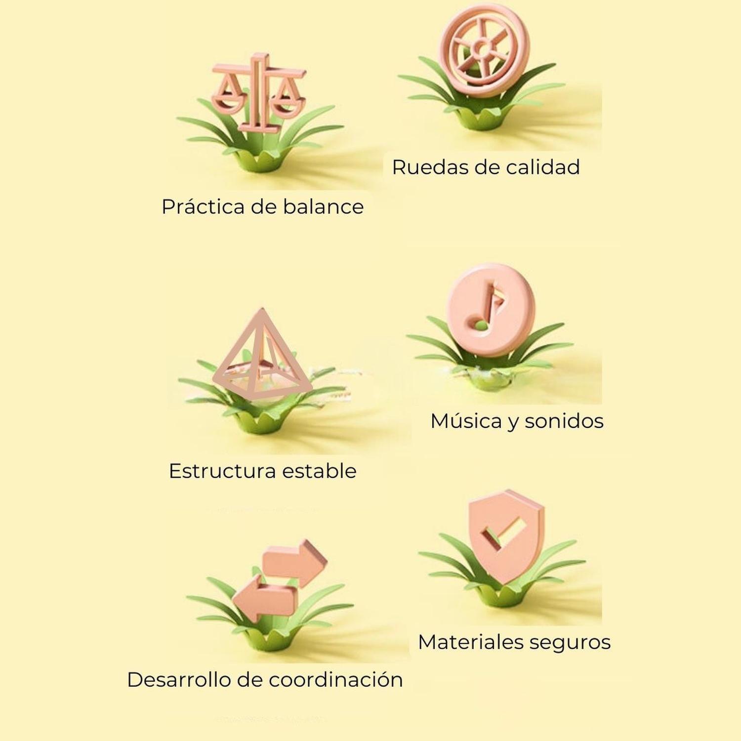Triciclo Correpasillos con Hélice Bebés Niños Música Luces-5