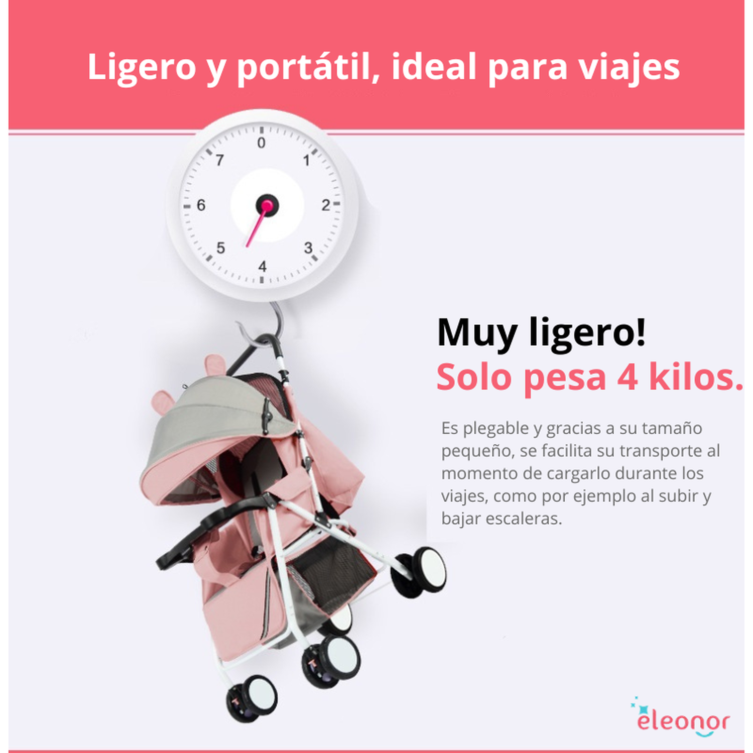 Coche De Bebé Paraguas Plegable Con Diseño De Orejitas-3