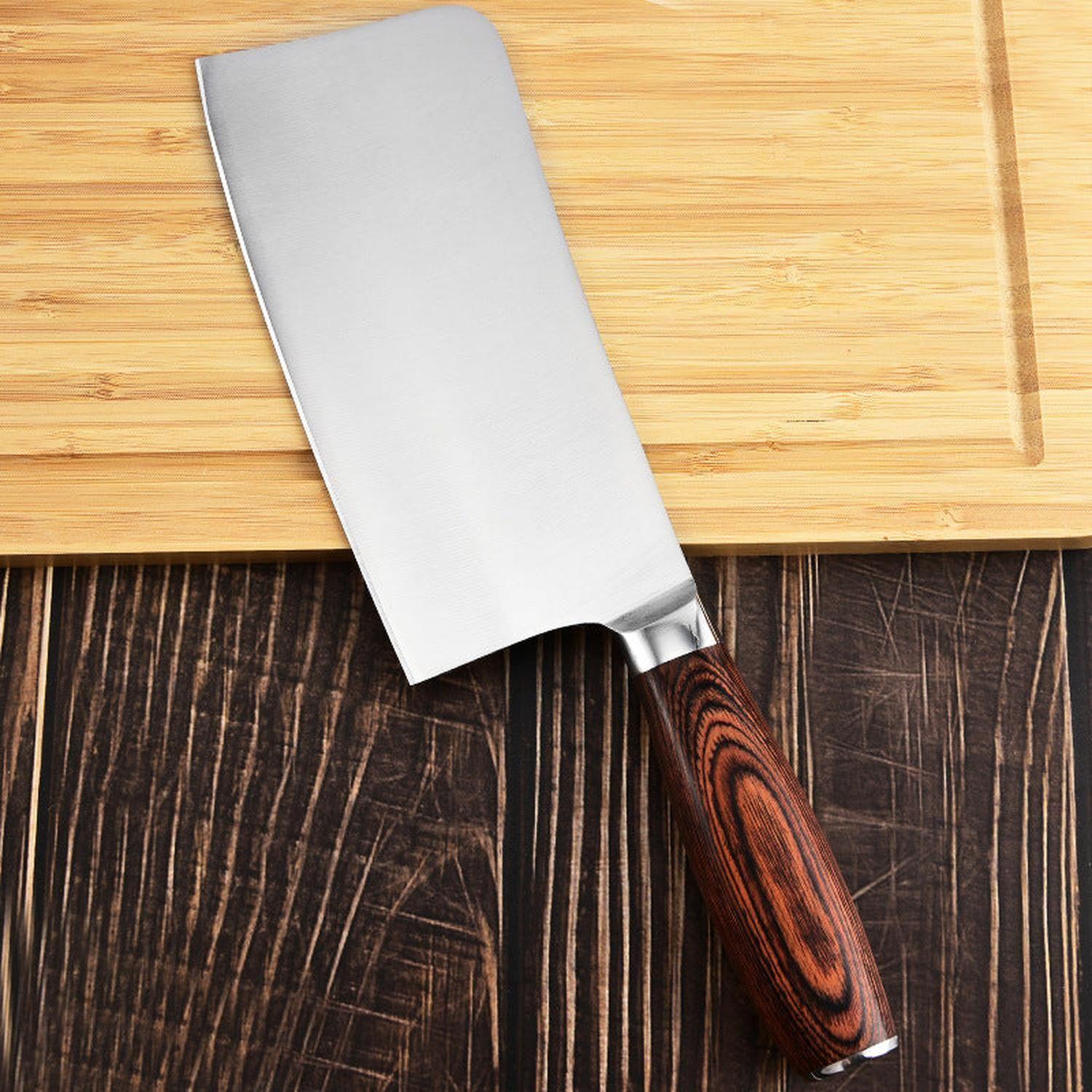 Set Cuchillos Profesionales Acero Martensitico 8 Pzs Con Base Y Tabla Para Cortar-2