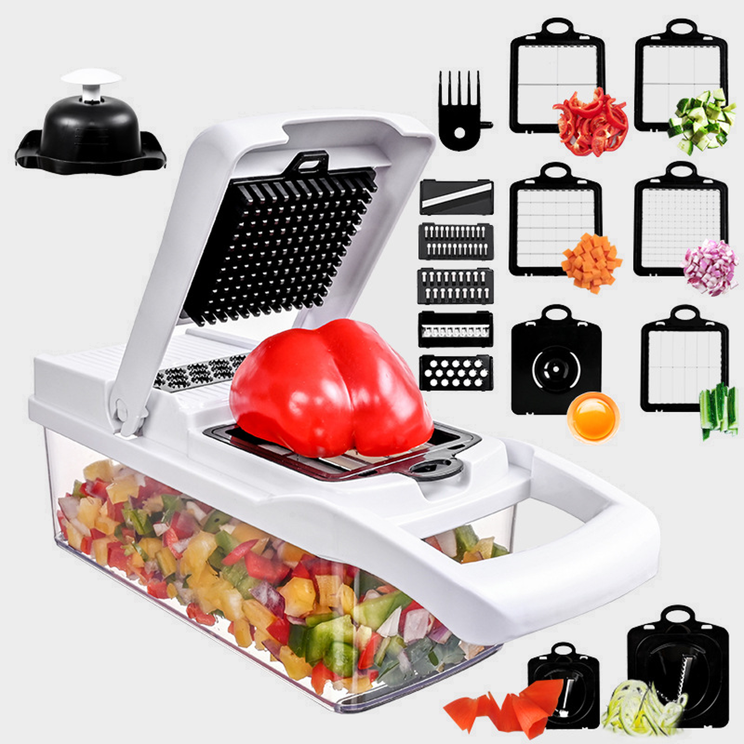 Cortador Picador Rallador Cocina Multiuso De Verduras 26pcs-5