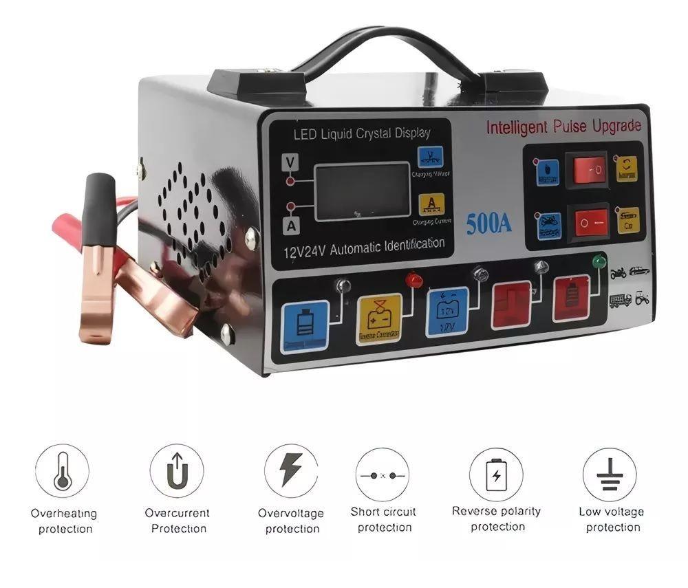 Cargador De Batería Para Autos Y Motos 12v Y 24v Automático-5