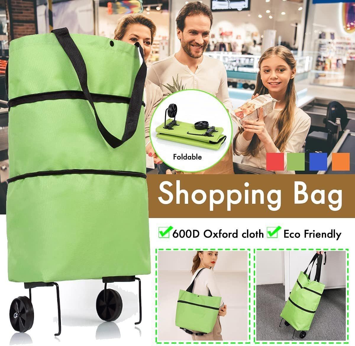 Carrito Compras Bolso Plegable Supermercado Feria Con Ruedas-7