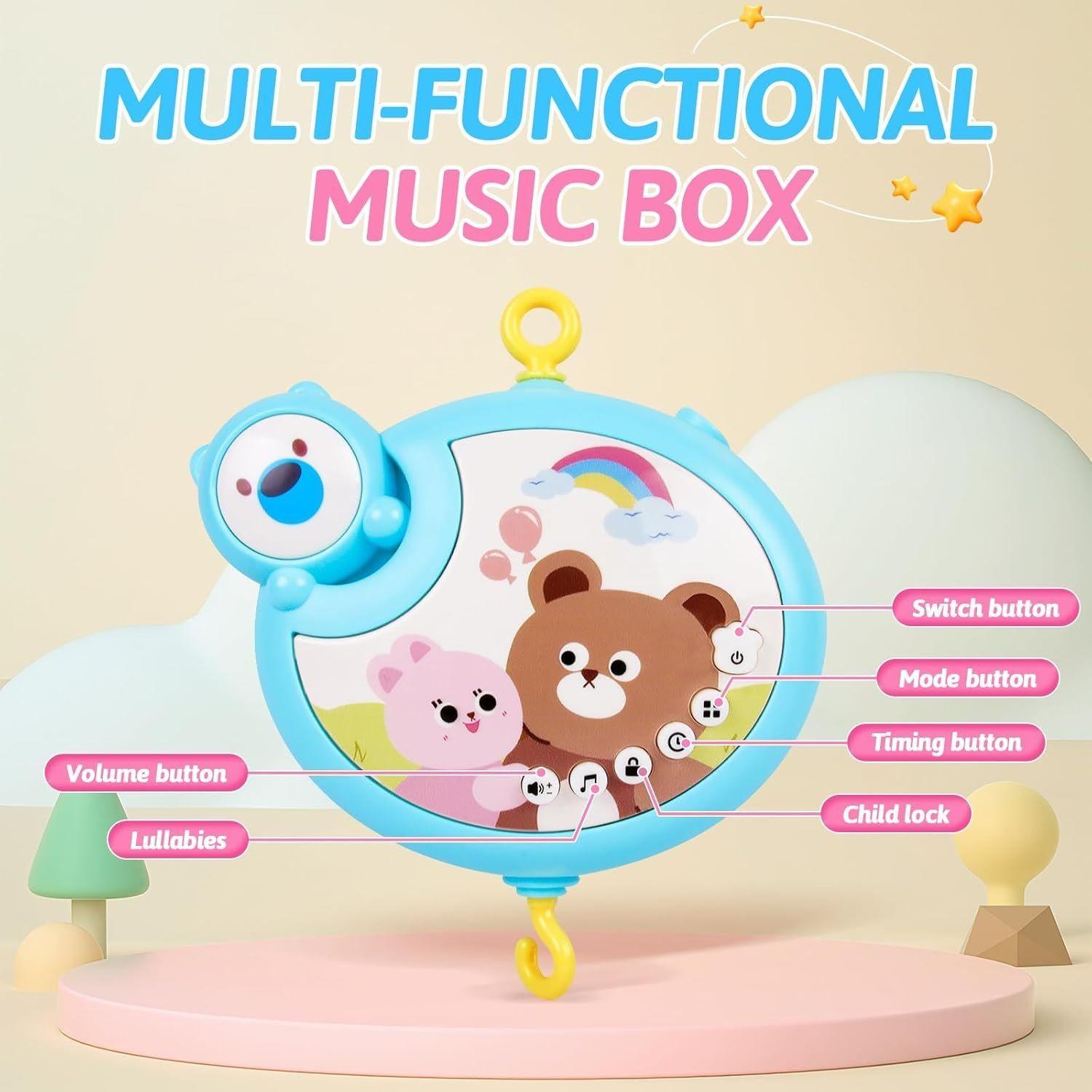 Móvil De Bebé Musical Con Proyector De Luces-2