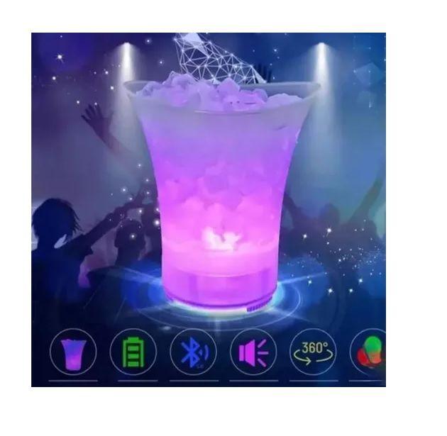 Hielera Cubetera Con Bluetooth Luz Led RGB Y Parlante-0