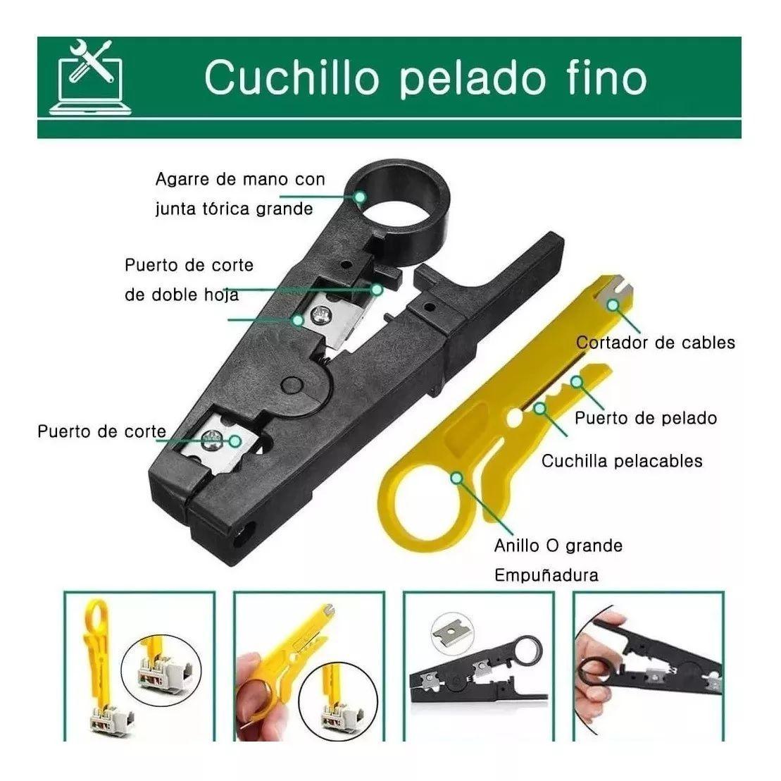 Kit Crimpeadora Profesional Cable De Red Con Conectores Rj45-5