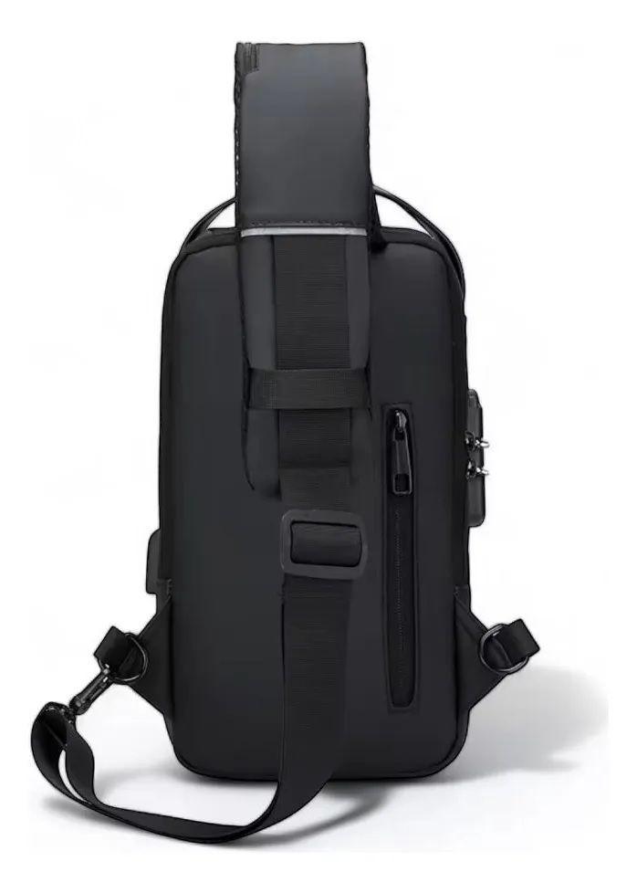  Bolso De Pecho Hombre Adulto Nylon Oxford USB Impermeable-0