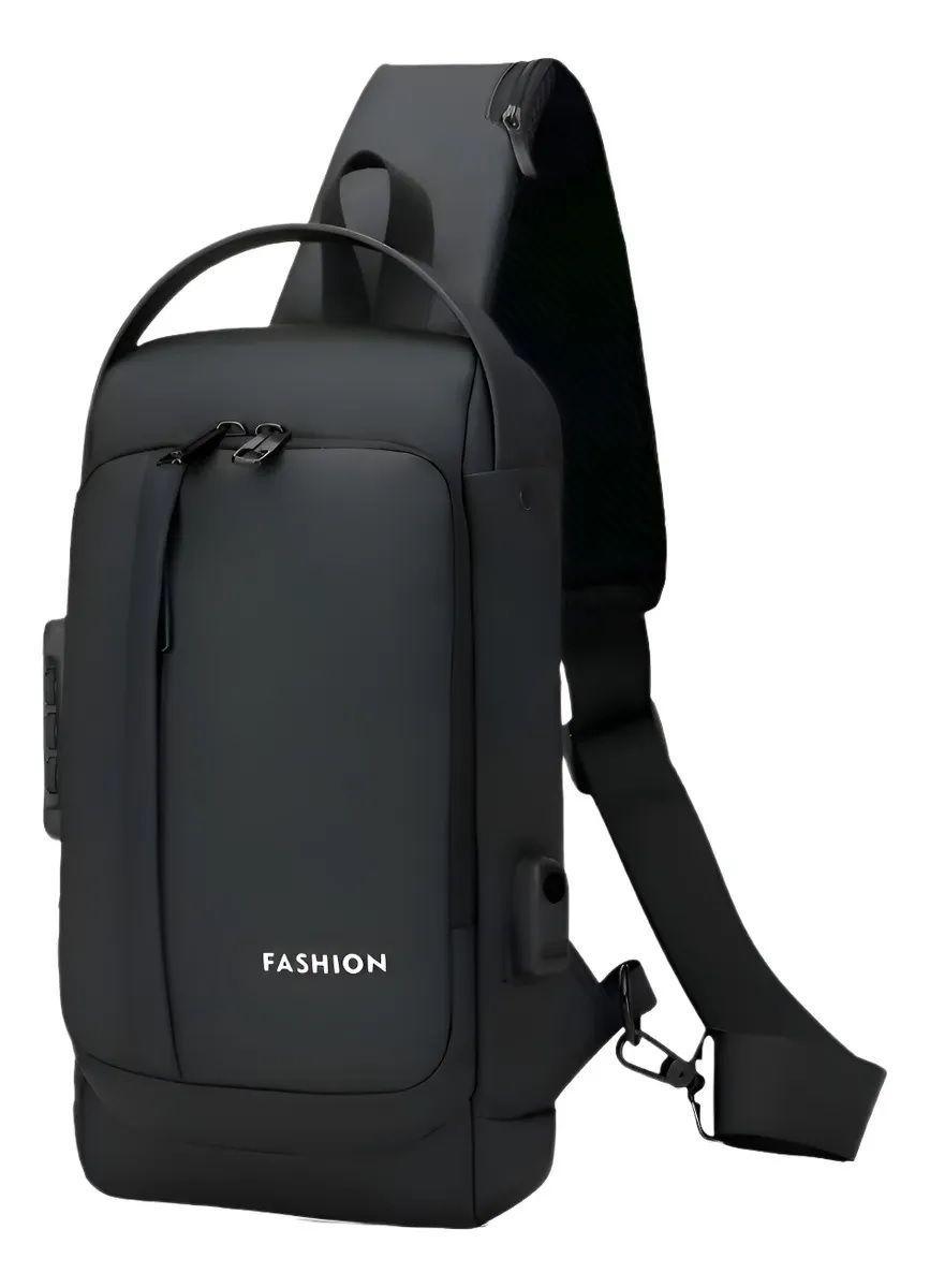  Bolso De Pecho Hombre Adulto Nylon Oxford USB Impermeable-1