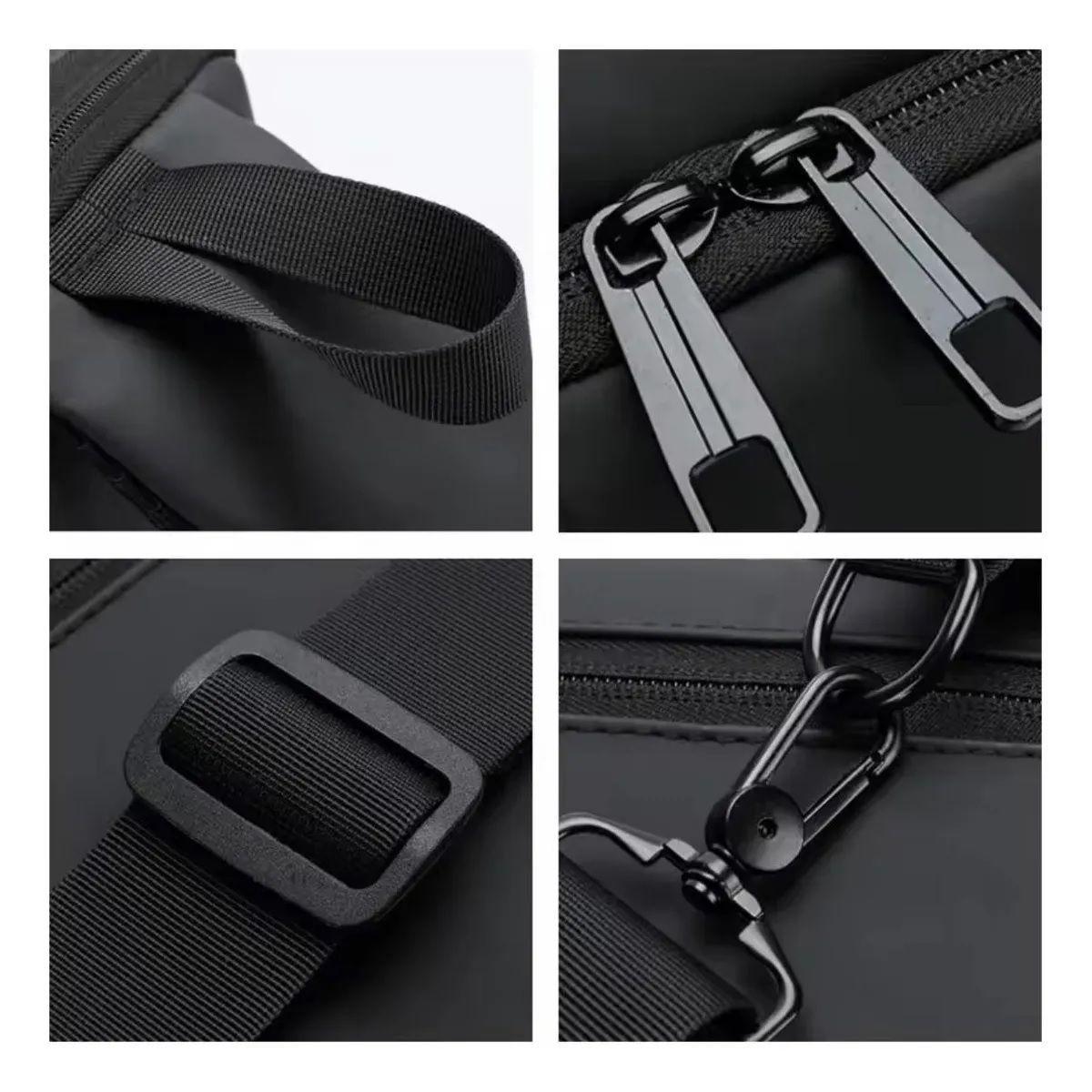  Bolso De Pecho Hombre Adulto Nylon Oxford USB Impermeable-5