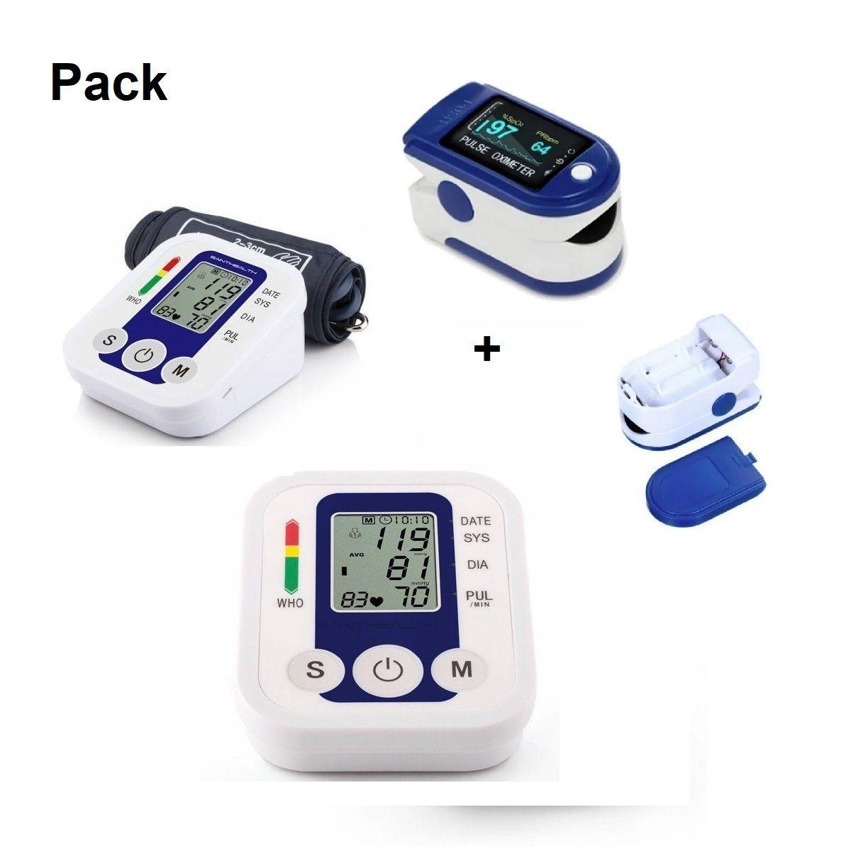 Pack Tensiómetro Digital Toma Presion+oximetro Pulso Monitor-1