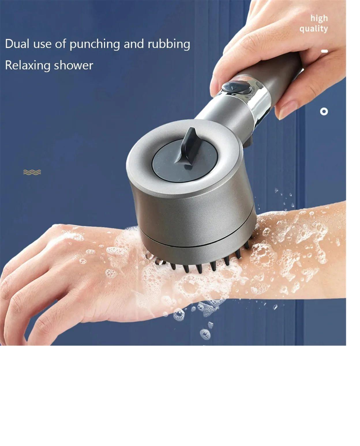 Cabezal De Ducha Tipo Turbina Alta Presión 360° Con Botón de Acción-5