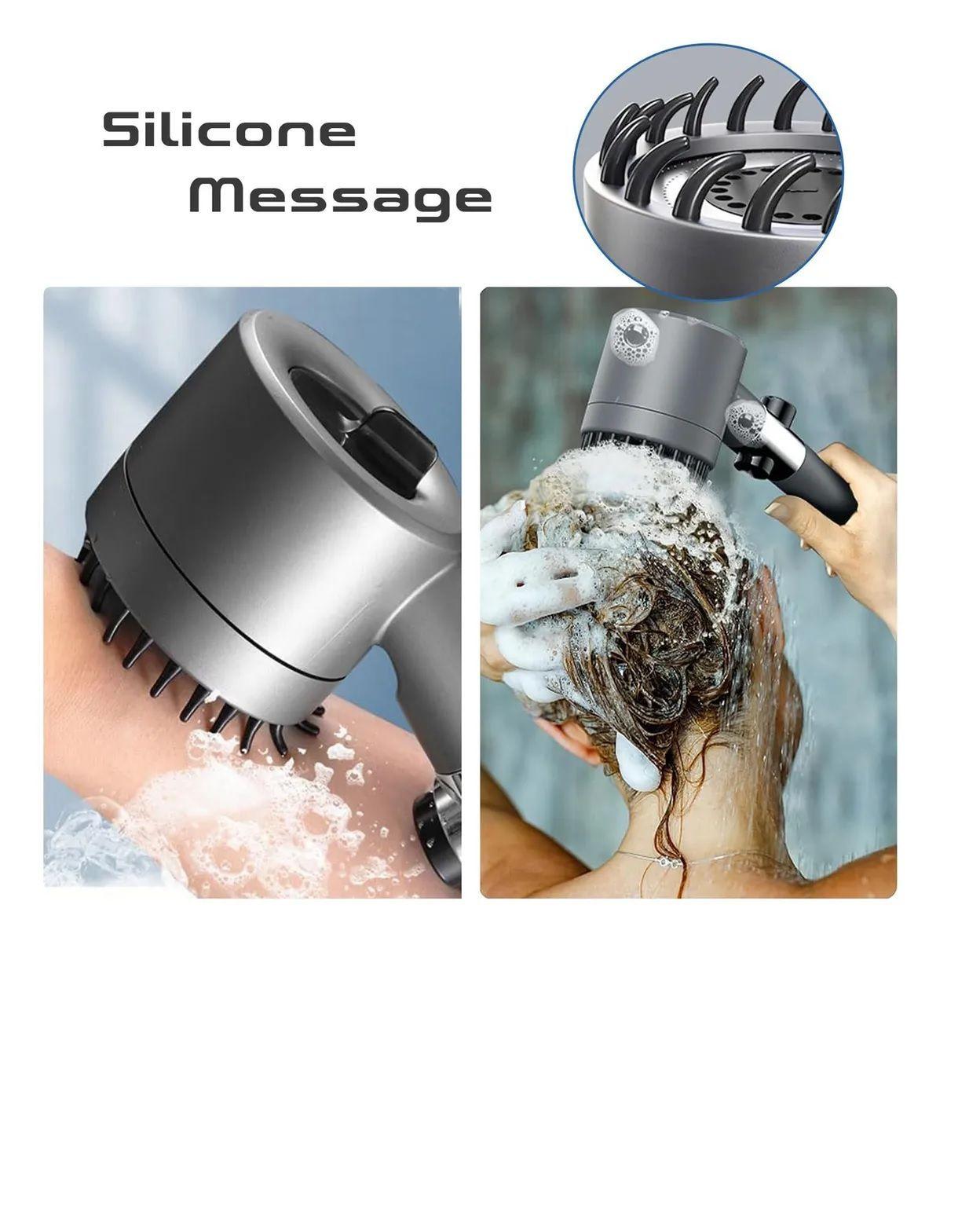 Cabezal De Ducha Tipo Turbina Alta Presión 360° Con Botón de Acción-7