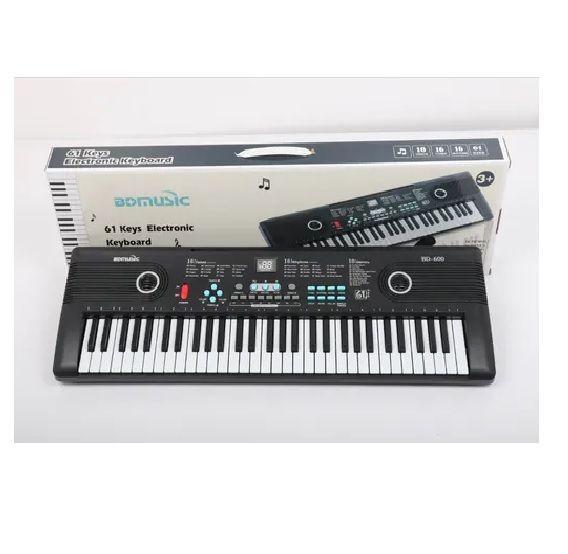 Piano 61 Teclas Semiprofesional Teclado Musical Color Negro-0