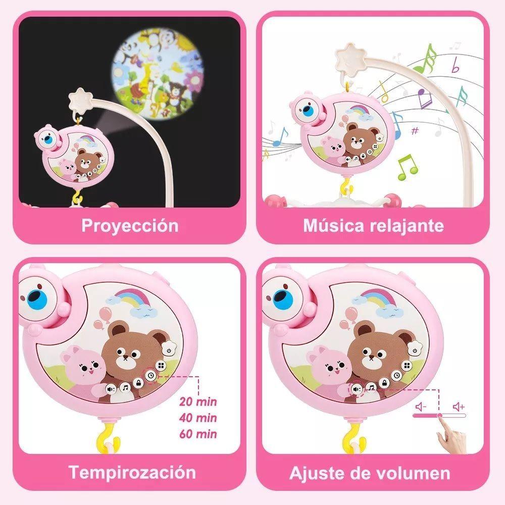 Móvil De Bebé Musical Giratorio Con Sonajeros-2