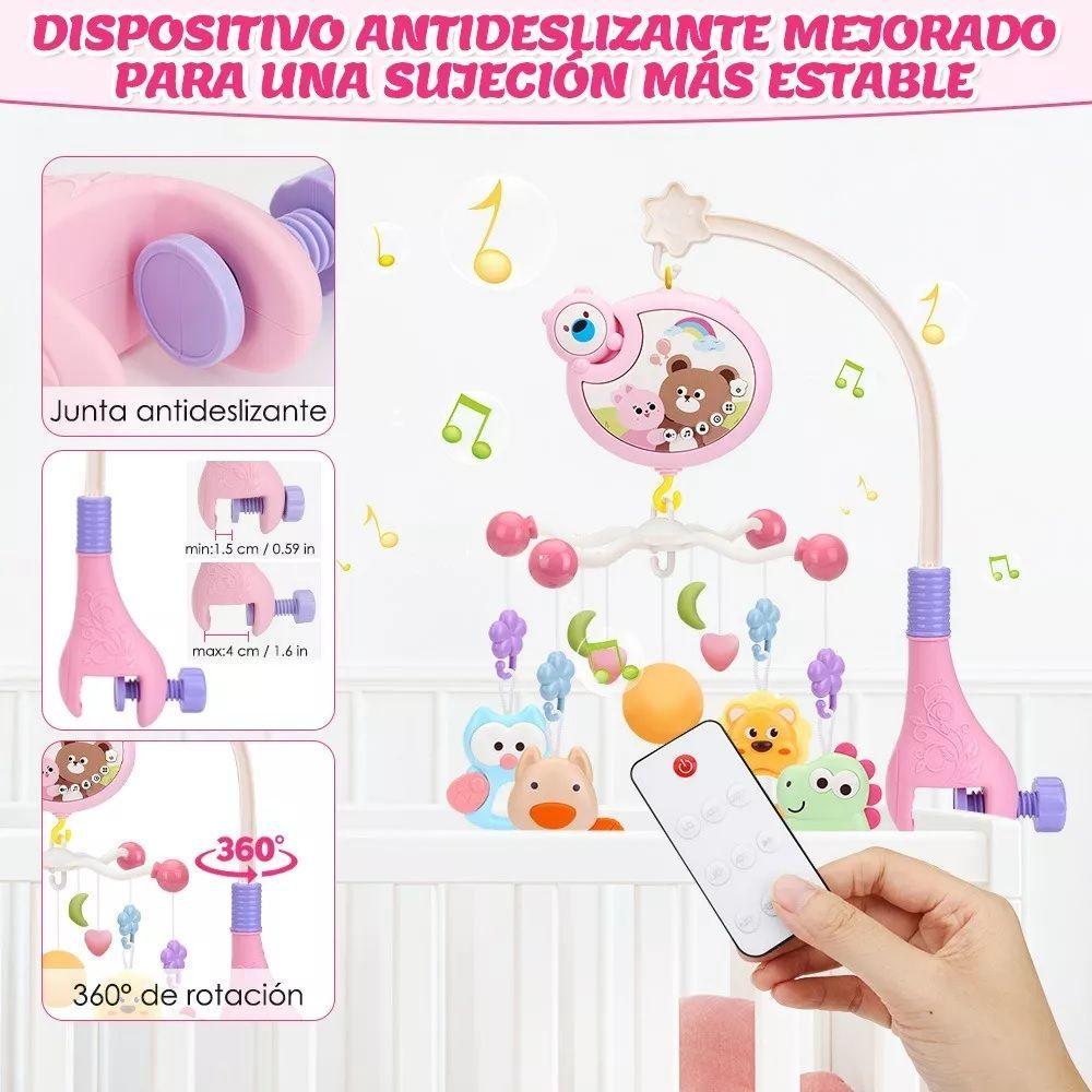 Móvil De Bebé Musical Giratorio Con Sonajeros-3