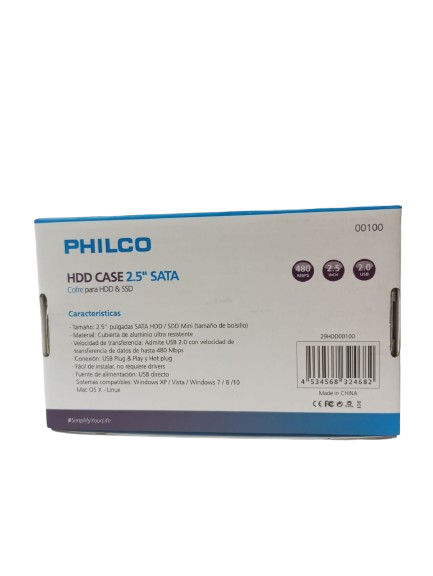 COFRE PARA HDD Y SSD 2.5" SATA PHILCO -1