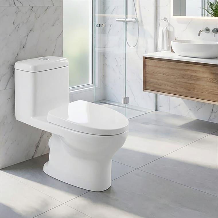 WC One Piece Lascar Descarga a Muro 4 6 litros Blanco-1