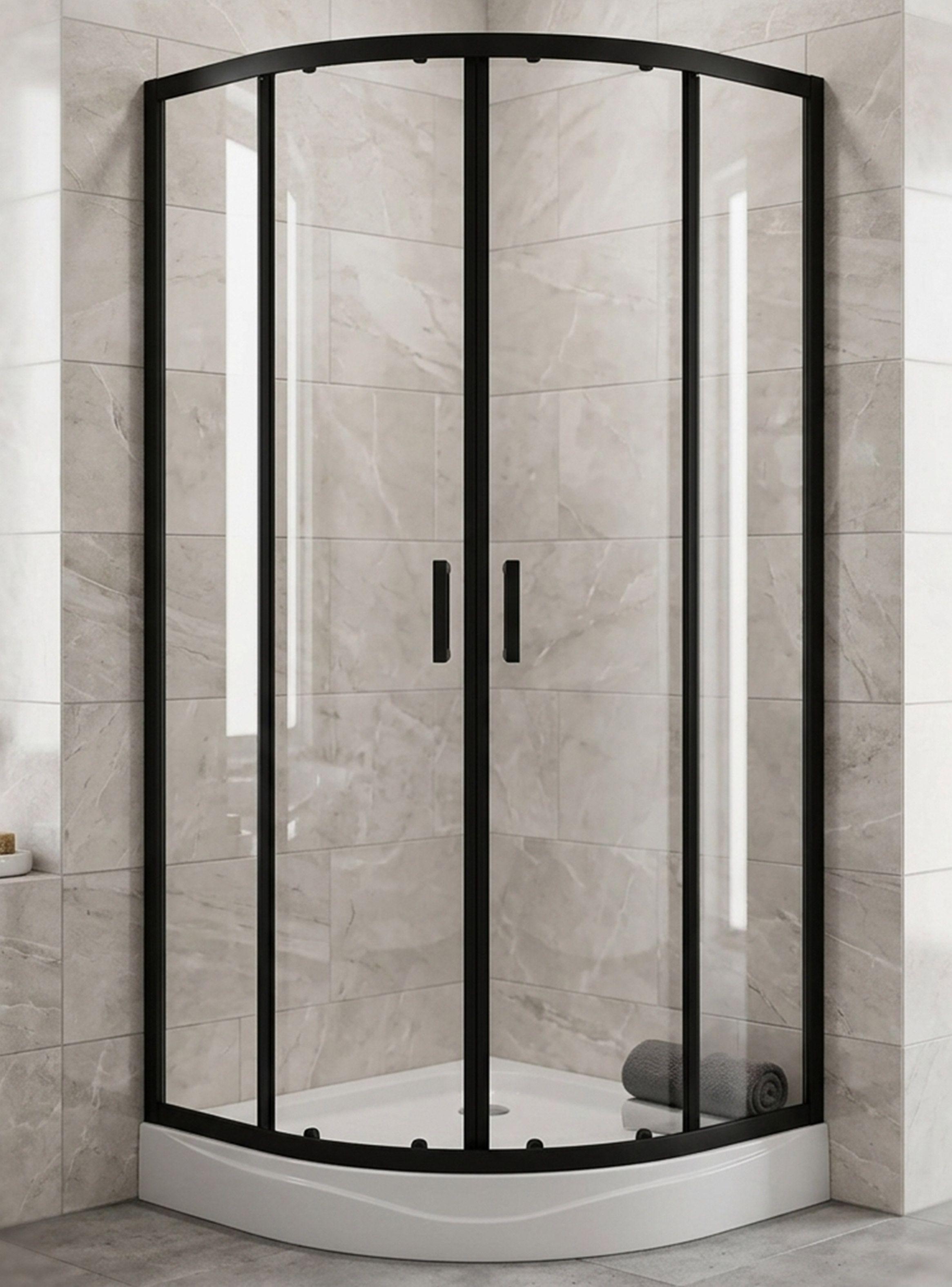 Cabina de Ducha SHOWER CURVO 90 X 90 X 200CM MARCO NEGRO-1