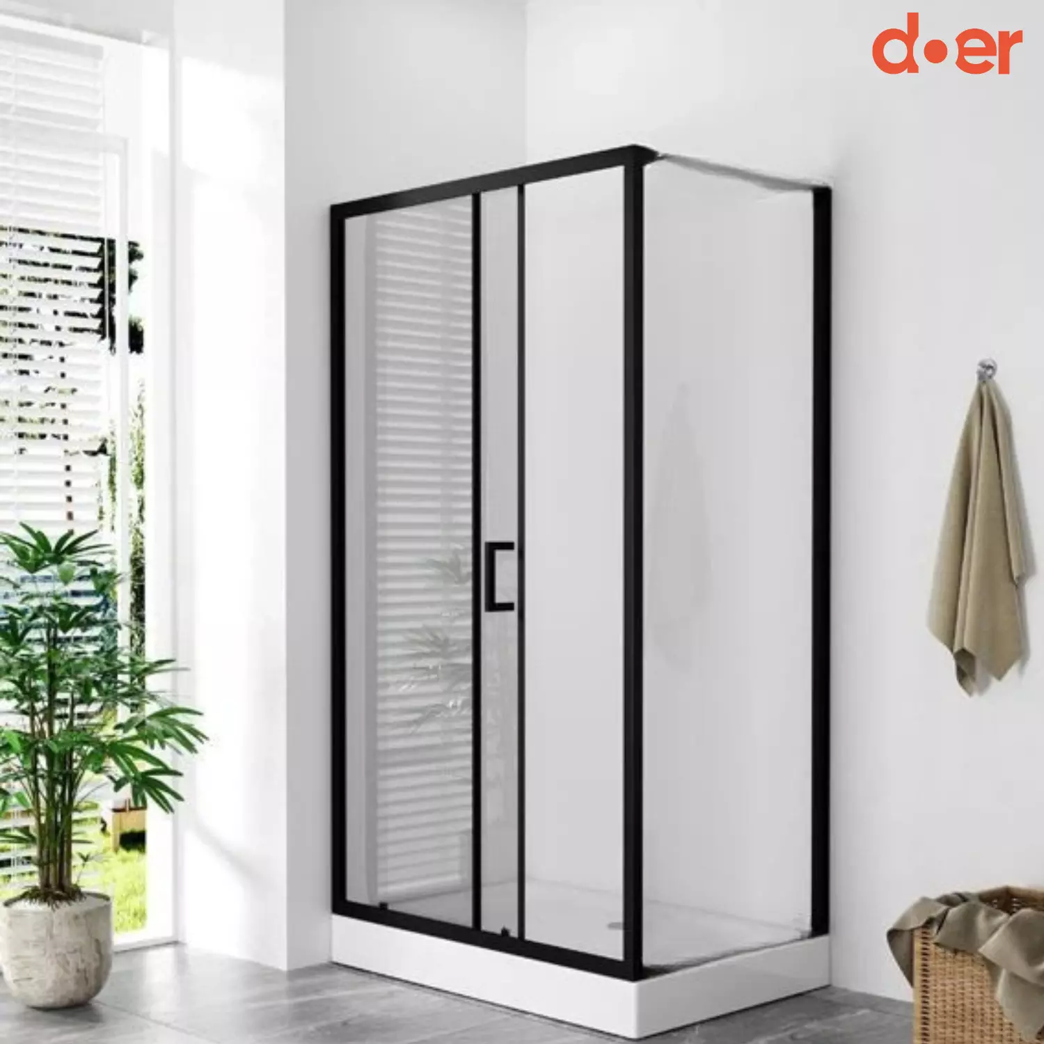 Cabina de ducha Elegance Large Negra 90x120x200cm diseño Rectangular-2