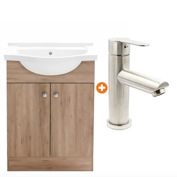 Combo Vanitorio a Piso Lenga 60cm Grifer a Lavatorio Inox-0