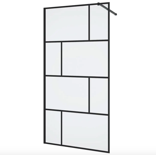 Mampara Fija Marco Negro 100x195cm-0