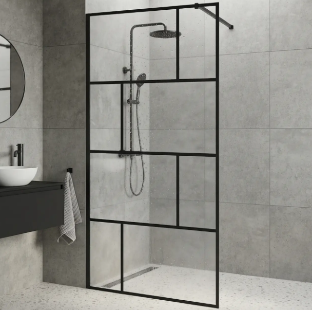 Mampara Fija Marco Negro 100x195cm-2