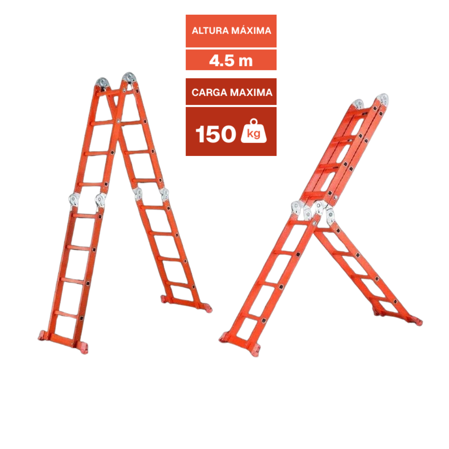Escalera multipropósito plegable ultra resistente 4x4 4.5 Mtrs-3